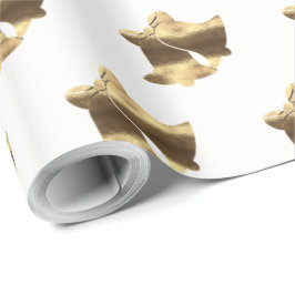 Elegantes Gold Look Weihnachtsglocken Muster Geschenkpapier