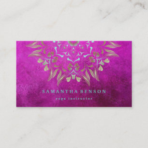 Elegantes Gold Lotus Logo Yoga Meditation Wellness Visitenkarte