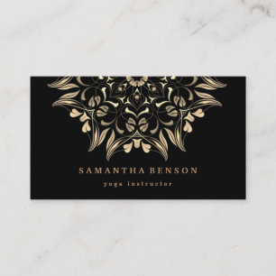 Elegantes Gold-Lotus-Logo Yoga-Meditation-Wellness Visitenkarte