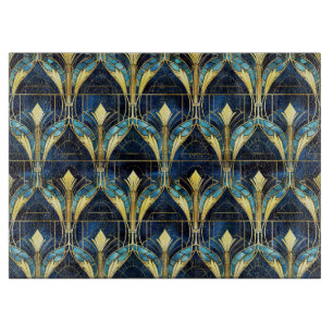Elegantes Gold-Lotus-Unechtes-Buntglas-Muster Schneidebrett