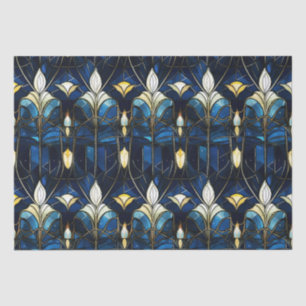 Elegantes Gold-Lotus-Unechtes-Buntglas-Muster Seidenpapier