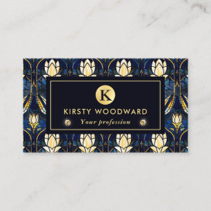 Elegantes Gold-Lotus-Unechtes-Buntglas-Muster Visitenkarte