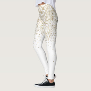 Elegantes Gold Mandala Dots Design Leggings