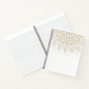Elegantes Gold Mandala Dots Design Notizbuch