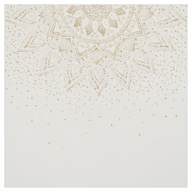Elegantes Gold Mandala Dots Design Stoff (Muster)