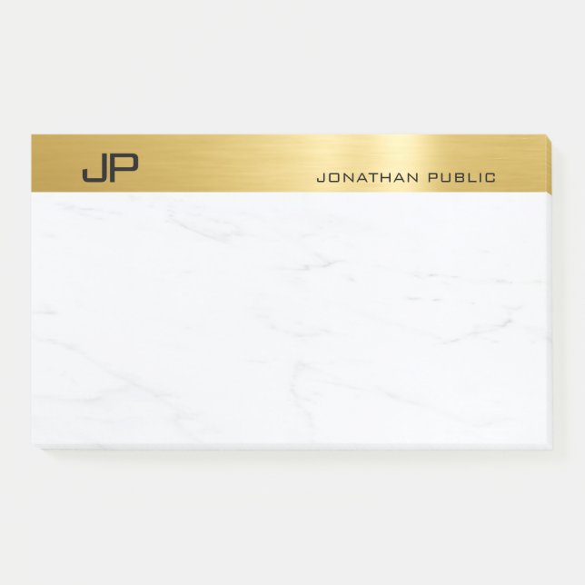 Elegantes Gold Marmor Einfaches Template Modernes  Post-it Klebezettel (Vorderseite)