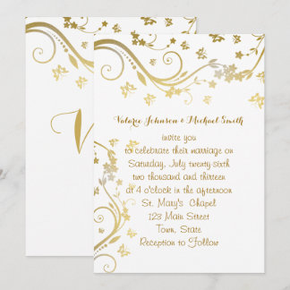 Elegantes Gold, maßgeschneiderte Einladung zur Hoc