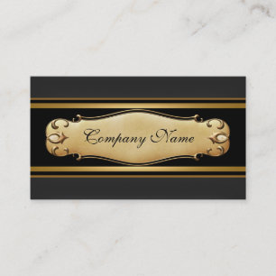 Elegantes Gold Metal Black Business Visitenkarte