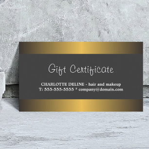 Elegantes Gold Metal White Beauty Geschenkgutschei Rabattkarte