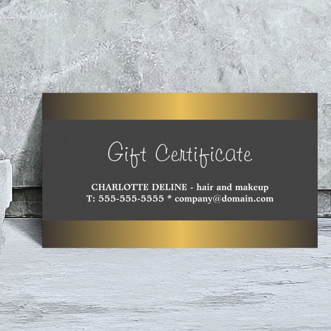 Elegantes Gold Metal White Beauty Geschenkgutschei Rabattkarte (Von Creator hochgeladen)