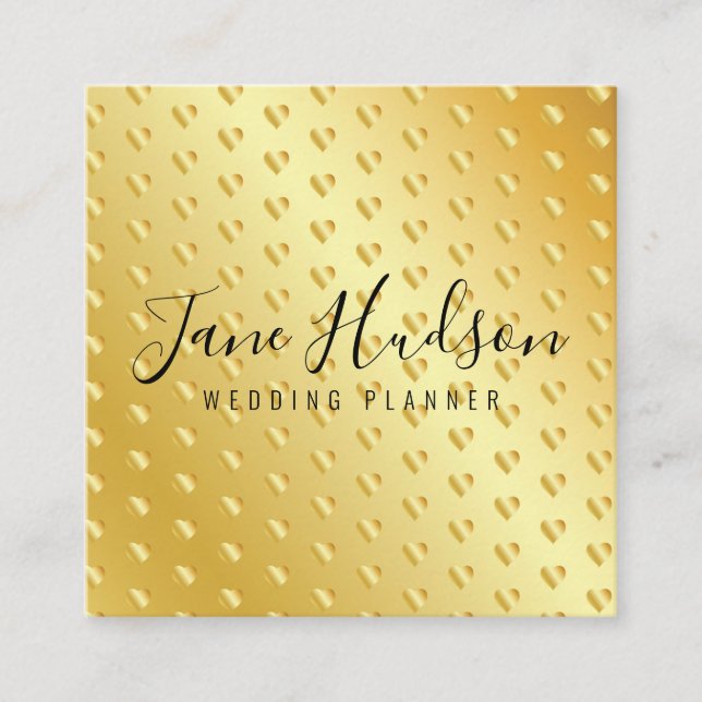 Elegantes Gold Minimalistisch Editable 3.5x2.5 Bus Quadratische Visitenkarte (Vorderseite)