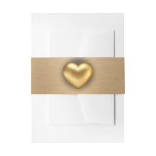 Elegantes Gold mit Goldherz-Hochzeit Einladungsbanderole