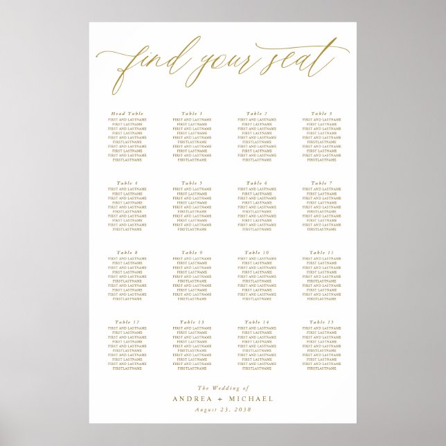 Elegantes Gold Modernes Seekarten-Poster Poster (Vorne)