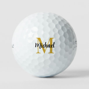 Elegantes Gold Monogram Titleist Pro V1 3 Pack Golfball