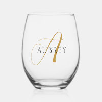 Elegantes Gold Monogram Trinkbehälter Set