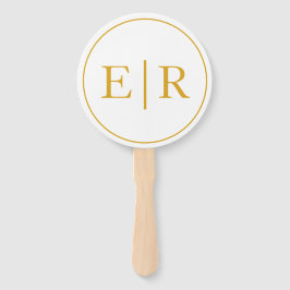 Elegantes Gold Monogram Wedding Programm Fächer