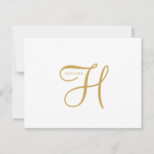 Elegantes Gold-Monogramm Mitteilungskarte