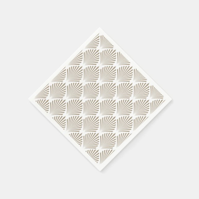 Elegantes Gold Muschel Muster Serviette (Ecke)