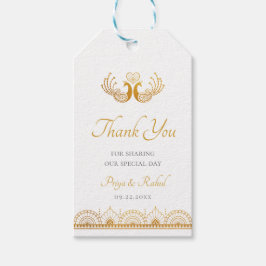 Elegantes Gold Muster Indische Hochzeit Geschenkanhänger