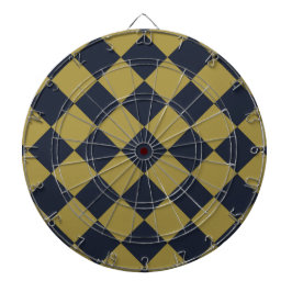 Elegantes Gold & Navy Blue Diamond Muster Dartscheibe