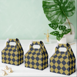 Elegantes Gold & Navy Blue Diamond Muster Geschenkschachtel