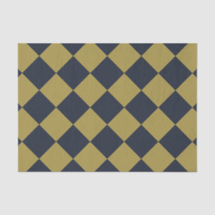 Elegantes Gold & Navy Blue Diamond Muster Seidenpapier
