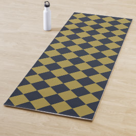 Elegantes Gold & Navy Blue Diamond Muster Yogamatte