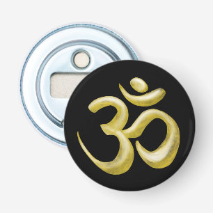 Elegantes Gold Om Symbol Sanskrit spirituell Bla Flaschenöffner