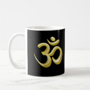 Elegantes Gold Om Symbol   Sanskrit spirituell Bla Kaffeetasse