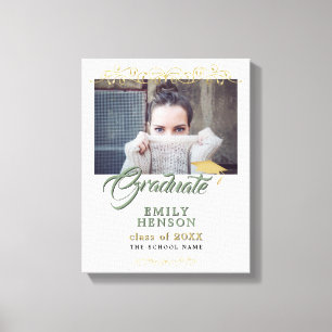Elegantes Gold Ornaments Graduate Abschluss Foto Leinwanddruck