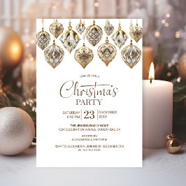 Elegantes Gold Ornaments Weihnachts-Party Einladung