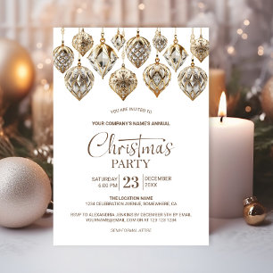 Elegantes Gold Ornaments Weihnachtsfest im Unterne Einladung