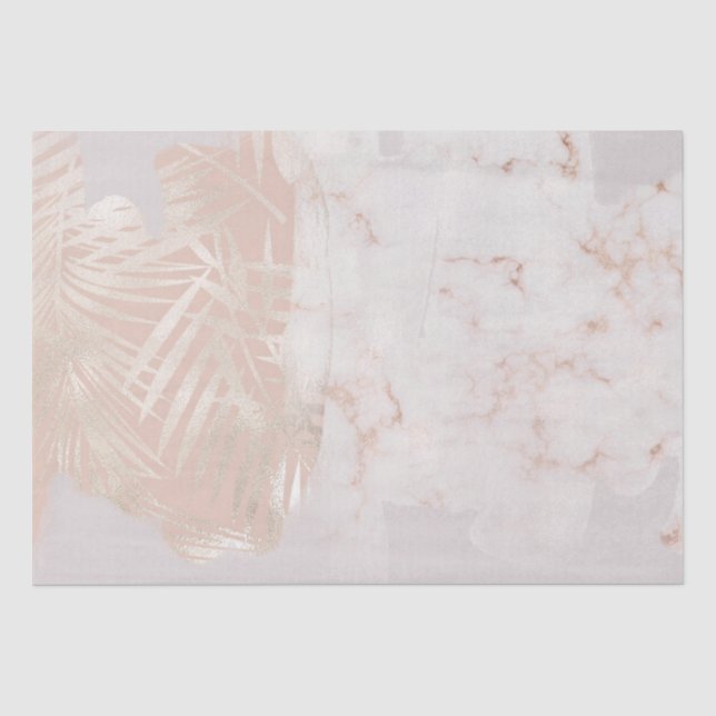 Elegantes Gold Palm Leaf Marmorgeschenk Seidenpapier (Vorderseite)