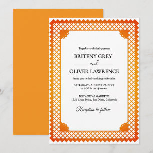 Elegantes Gold Papel Picado jäten Einladung