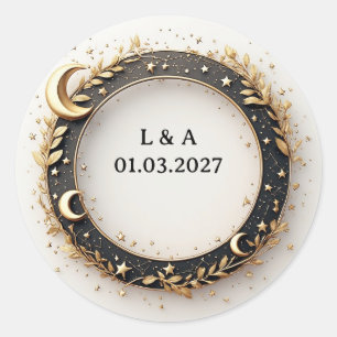 Elegantes Gold-Perlen-Krankz-Thank-You-Sticker-Des Runder Aufkleber