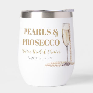 Elegantes Gold Perlen und Prosecco Brautparty