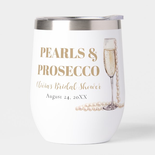Elegantes Gold Perlen und Prosecco Brautparty (Links)