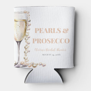 Elegantes Gold Perlen und Prosecco Brautparty Dosenkühler