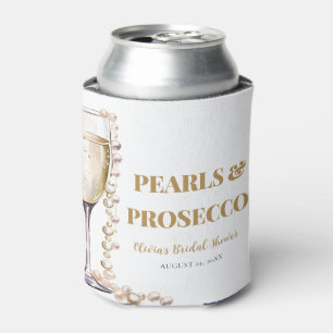 Elegantes Gold Perlen und Prosecco Brautparty Dosenkühler