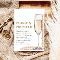Elegantes Gold Perlen und Prosecco Brautparty