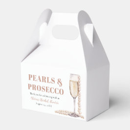 Elegantes Gold Perlen und Prosecco Brautparty Geschenkschachtel