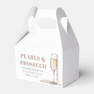Elegantes Gold Perlen und Prosecco Brautparty Geschenkschachtel