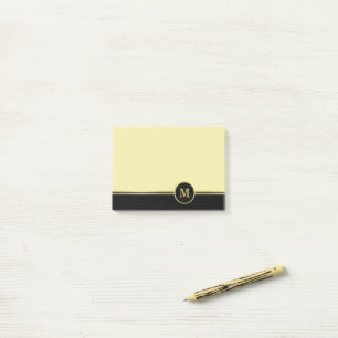 Elegantes Gold Personalisiert Monogram auf Black G Post-it Klebezettel