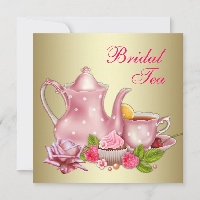 Elegantes Gold Pink Bridal Party Einladung (Vorderseite)