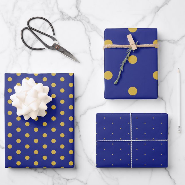Elegantes Gold Polka Dot Geschenkpapier (Vorderseite)