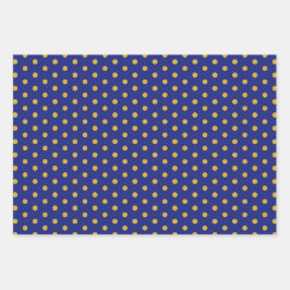 Elegantes Gold Polka Dot Geschenkpapier Set