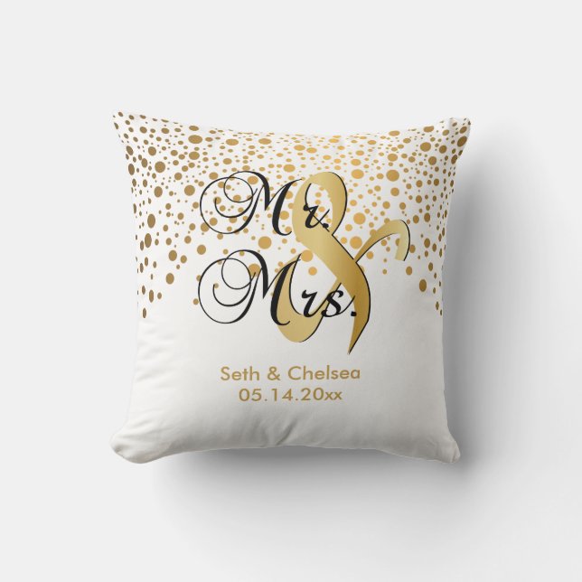 Elegantes Gold punktiert | Wedding | Kissen (Vorderseite)