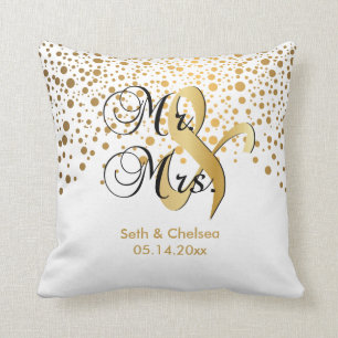 Elegantes Gold punktiert   Wedding   Kissen