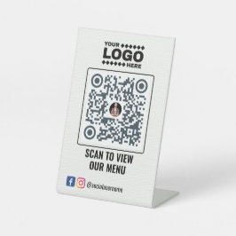 Elegantes Gold QR Code Menü Signierung: Kein Konta Sockelschild