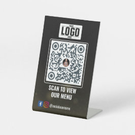 Elegantes Gold QR Code Menü Signierung: Kein Konta Sockelschild